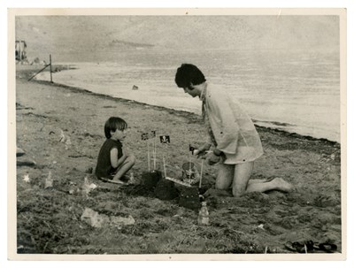 Lot 253 - Paul McCartney And Julian Lennon On The Beach At Itea Greece Original Photograph (UK)