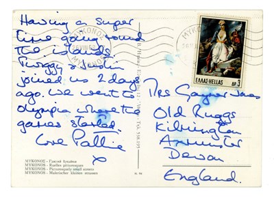 Lot 266 - Pattie Boyd Handwritten Postcard To Her Mother 1968 (UK)