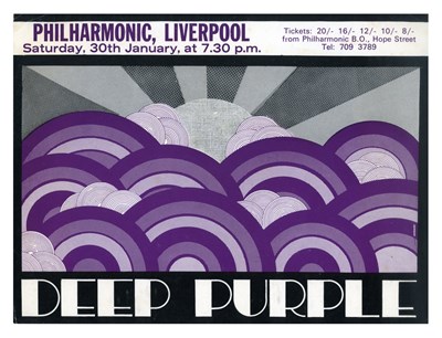 Lot 59 - Deep Purple 1971 Liverpool Philharmonic Hall Concert Handbill Flyer (UK)