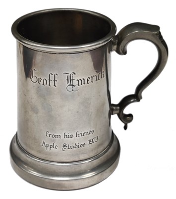 Lot 310 - Geoff Emerick 1973 Apple Studios Tankard (UK)