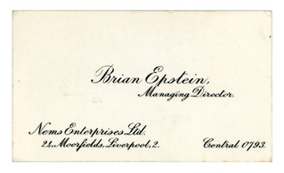 Lot 314 - Brian Epstein NEMS Enterprises 1960s Business Card (UK)