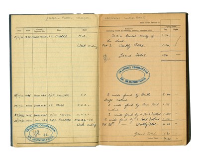 Lot 348 - George Martin 1940s Royal Air Force Flying Logbook (UK)