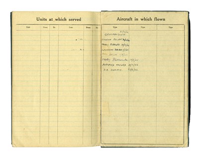 Lot 348 - George Martin 1940s Royal Air Force Flying Logbook (UK)