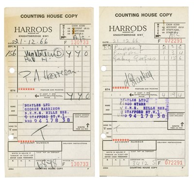 Lot 349 - Patti Harrison and Maureen Starkey Harrods Signed Carbon Copy Receipts (UK)