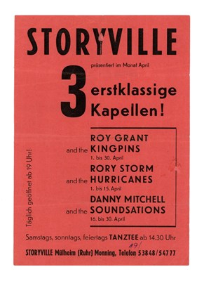 Lot 358 - Rory Storm And The Hurricanes Concert Handbill (Germany)