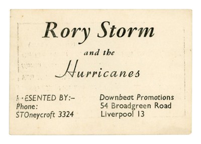 Lot 364 - Rory Storm & The Hurricanes Business Card (UK)