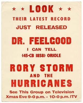 Lot 370 - Rory Storm And The Hurricanes Dr Feelgood 1963 Promotional Poster (UK)