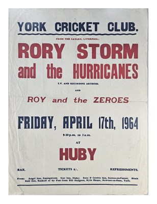 Lot 375 - Rory Storm And The Hurricanes York Cricket Club Concert Poster (UK)