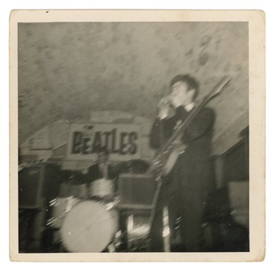 Lot 30A - Unseen John Lennon Cavern Club Photo: Beatles Fan Club Night At The Cavern 5th April 1962 (UK)