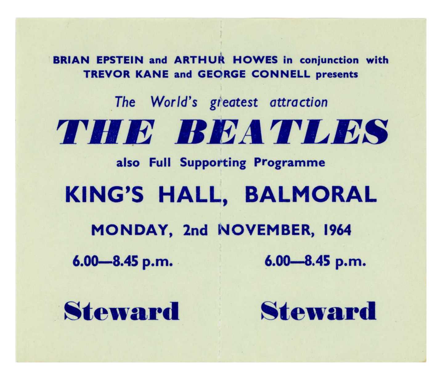 Lot 198 - The Beatles 1964 King’s Hall Balmoral