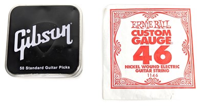 Lot 68 - Ed Sheeran Owned Gibson Guitar Picks & Ernie Ball Guitar String (UK)