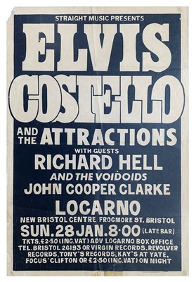 Lot 79 - Elvis Costello 1979 Bristol Concert Poster (UK)